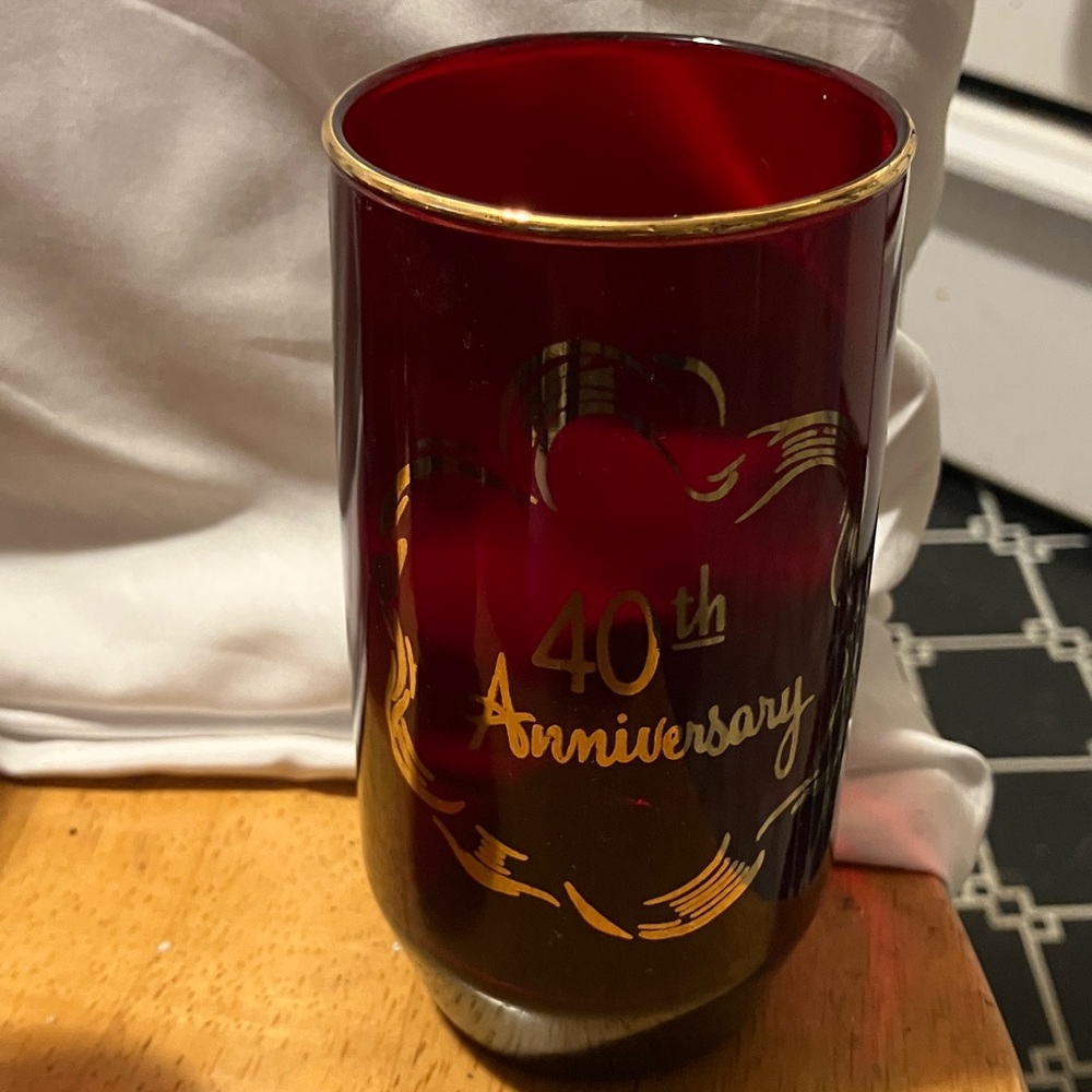 New. n very unique. set of 7 , custom done 40th Anniversary. 5.5” ruby color